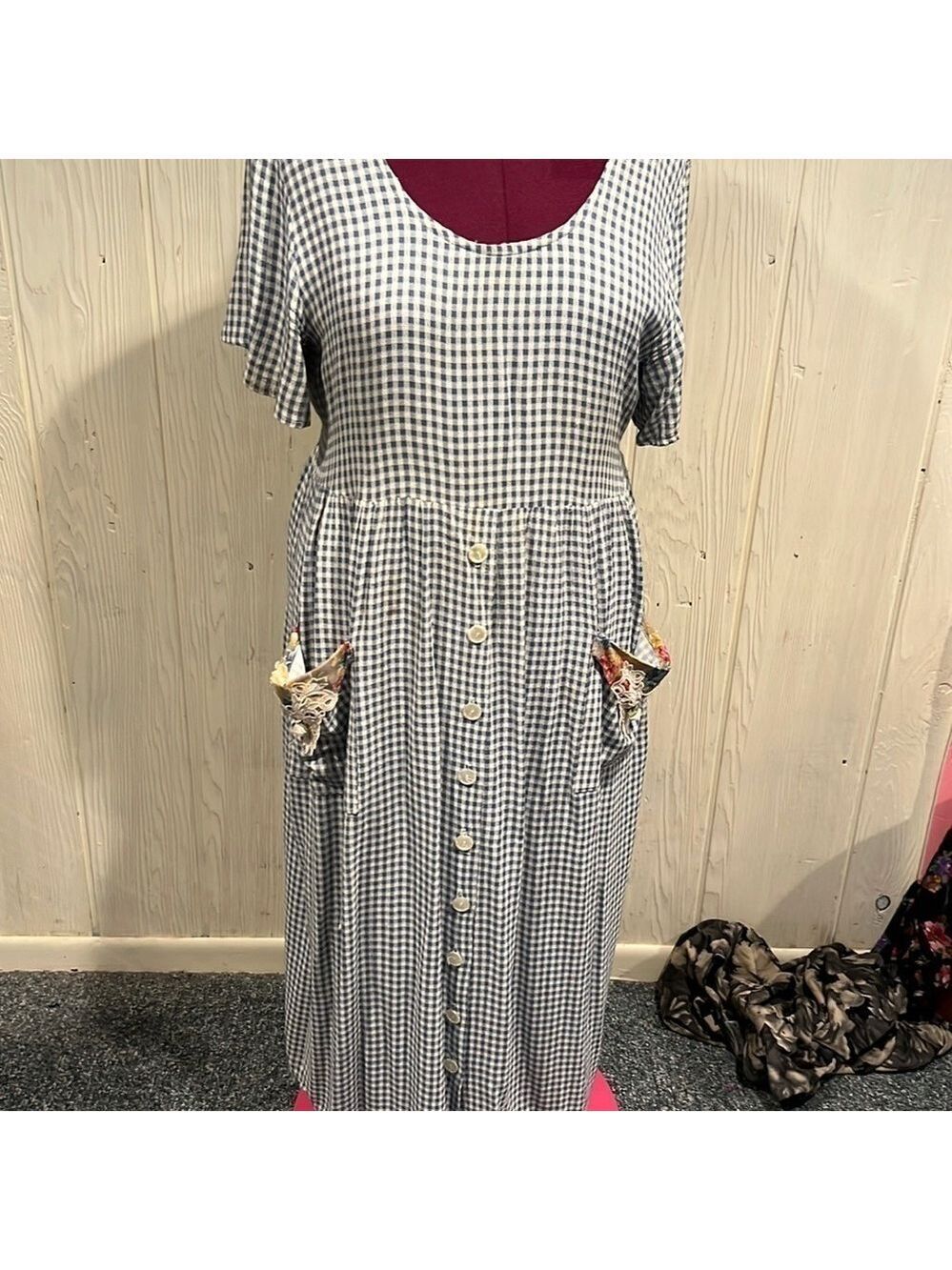 Stuart Alan Vintage Checkered Maxi Dress USA Size 12